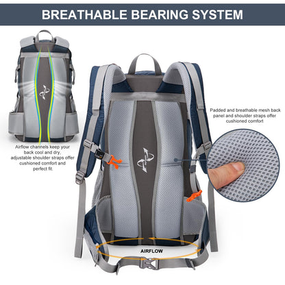 MOUNTAINTOP Hiking Backpack 40L Water Resistent Trekking Rucksack for Men Women Outdoor Traveling pack Daypack 55 x 35 x 25 cm