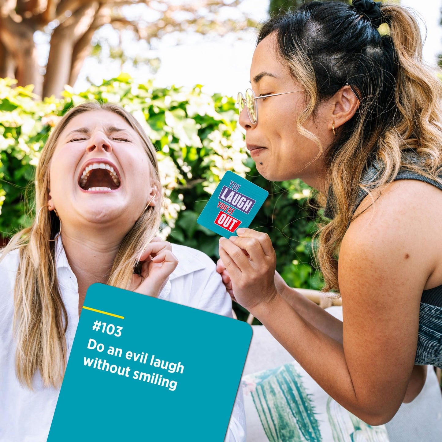 DSS Games You Laugh You're Out [Try Not to Laugh Family Card Game for Adults & Teens | Party Game | 125 Prompt Fun Cards for Family Nights & Parties | Ages 14+]