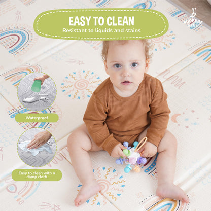 Baby Play Mat 150x180x1cm - Tummy Time Mat - XXL Large Size Baby Play Gym - Foldable Play Mat - Waterproof Foam Baby Play Mat Floor Mat For Kids Toddlers Children - Baby Mats For Floor Play