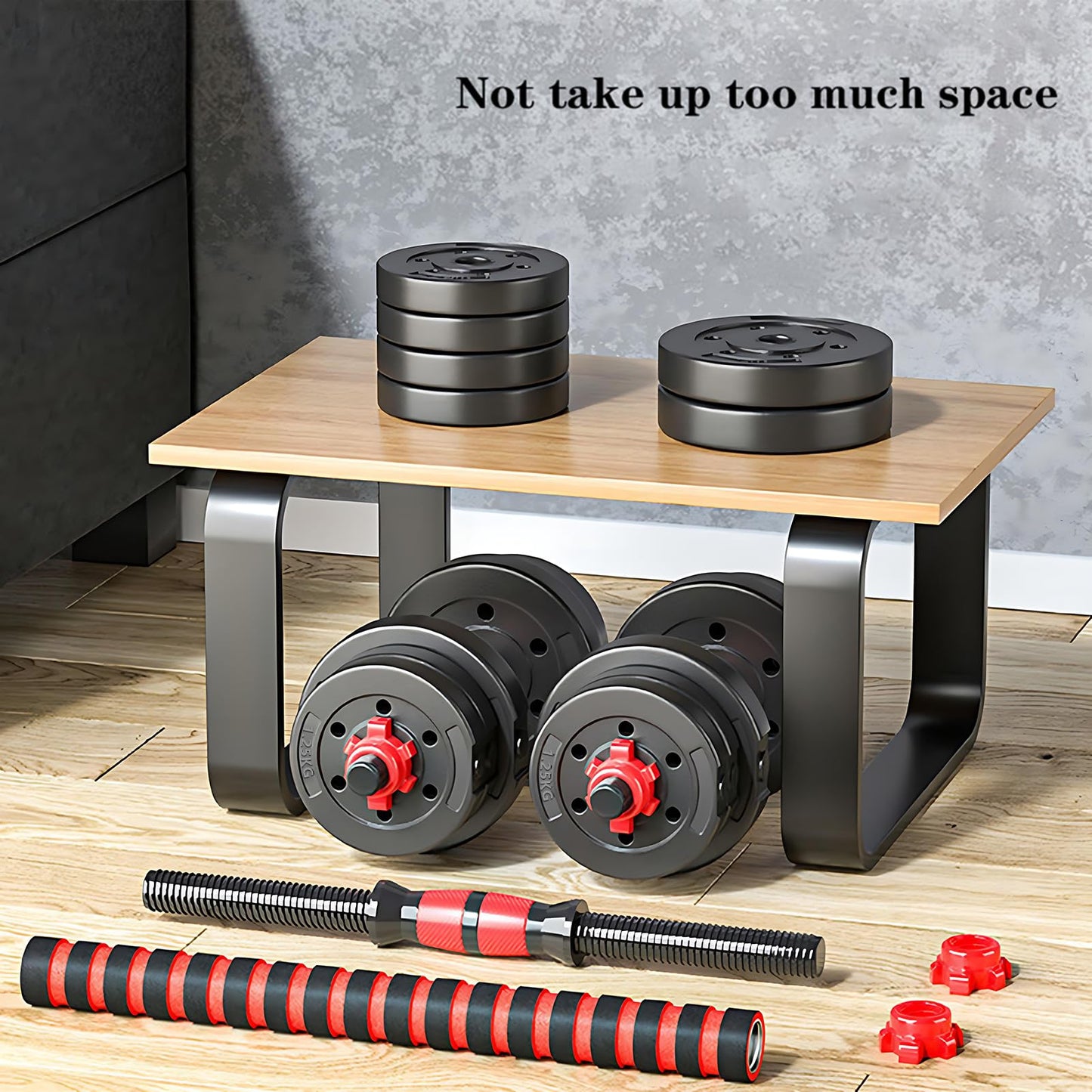 Adjustable-Dumbbells-Sets,Free Weights-Dumbbells Set of 2 Convertible To Barbell A Pair of Lightweight for Home Gym,Women and Men Equipment