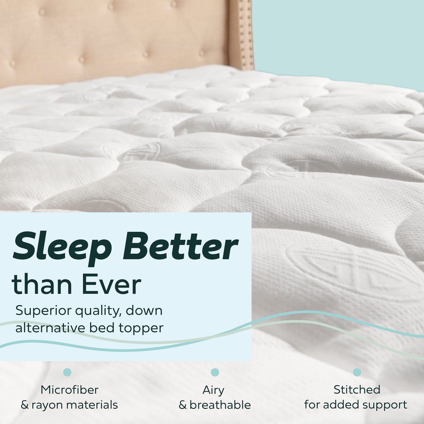 Mandarin Home Collection Ultra Soft Rayon Derived from Bamboo Plush Mattress Topper - Premium Mattress Pad - Twin XL
