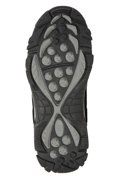Mountain Warehouse Trail Kids Waterproof Boots - Synthetic Mesh Upper Girls & Boys Shoes, EVA Footbed, High Traction - Best for Spring Summer, Hiking & Outdoors Black Kids Shoe Size 5
