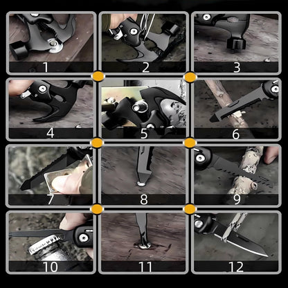 13-in-1 Mutitool, Stainless Steel Multi-functional Hammers with Hammer Saw Screwdrivers Pliers Bottle Opener Foldable Multitools with Sheath, Ideal for Camping,Survival,Repair Great Gifts for Men