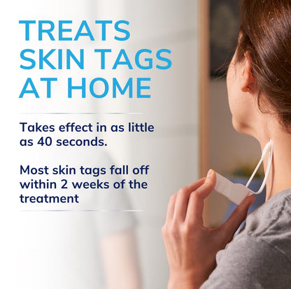 Scholl Complete Care Skin Tag Removal Kit - Safe & Effective Skin Tag Remover - Moisturising Serum Restores Skin's Appearance - Clinically Proven - 12 Treatments Plus Hydrating Serum