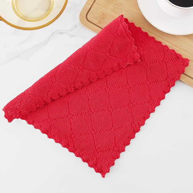 Homaxy 12 Pack Kitchen Dish Cloths, Super Soft and Absorbent Coral Velvet Dish