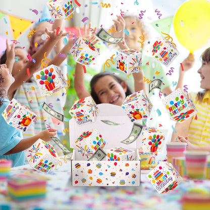 Tenceur 14 Pcs Happy Birthday Exploding Gift Box Set 12 Bounces Boy or Girl Folding Bouncing Gift Box Funny Pop out Money Cash Explosion Gift Box for Women Men Kids Birthday Party Gifts Favors