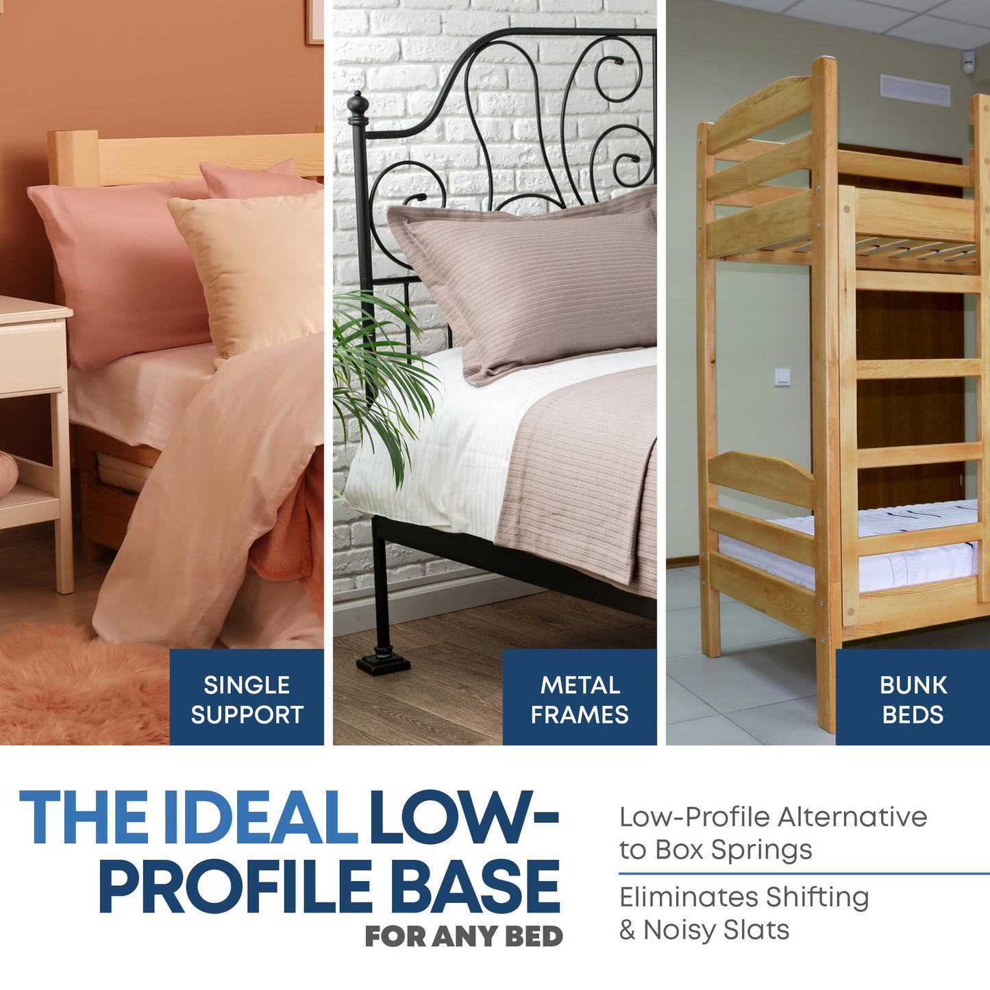 Highview Bedding, 1.5" Split Wood Bunkie Board Twin XL Size Bed, Under Mattress Support, Fully Assembled, Fabric Ventilation Cover-Replaces Wooden Slats or Box Spring for Bed Frames