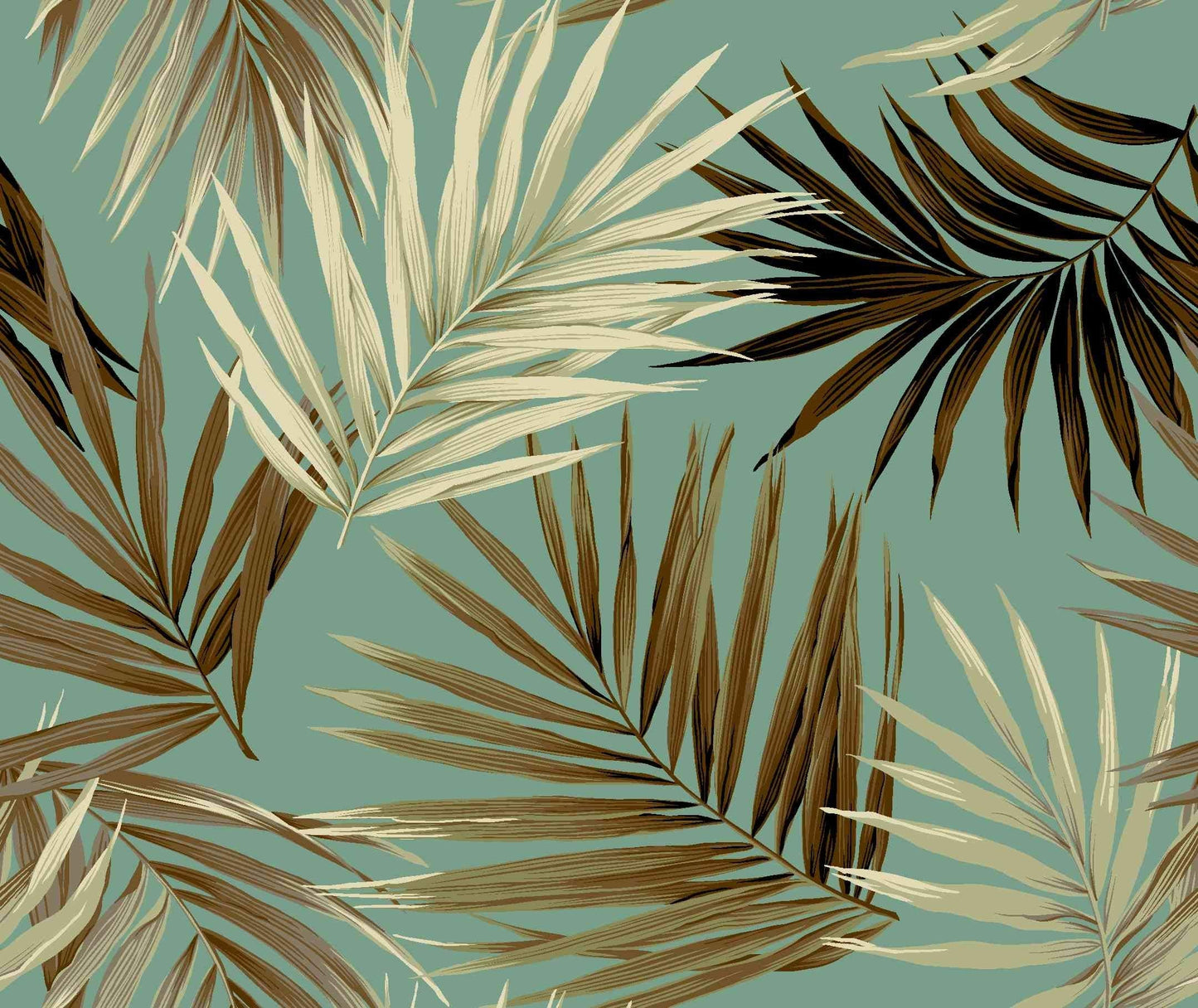 Masterplay 3-Piece Fine Printed Tropical Palm Leaves Oversize (118" X 95") Quilt Set, Bedspread Coverlet (Caifornia) Cal King Size Bed Cover (Sage, Aqua, Brown, Khaki)