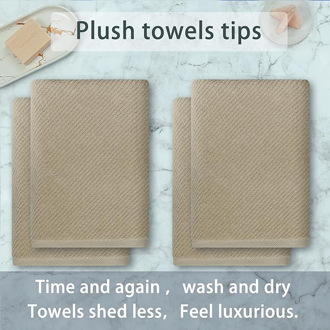 VOOVA & MOVAS Bath Towels Set of 4, Large 30" x 56"