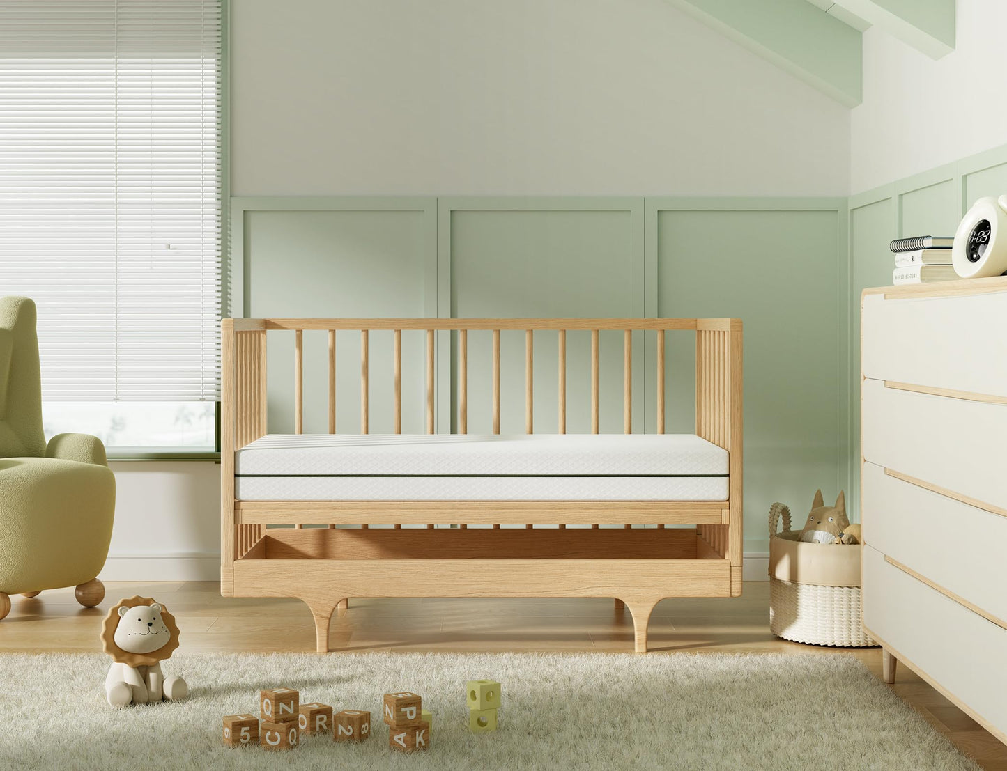 Dourxi Crib Mattress, Dual-Sided Comfort Baby and Toddler Mattress with Gel Memory Foam and Removable Cover, Fits Standard Size Cribs and Toddler Bed, 52x27.5x5.5 inches