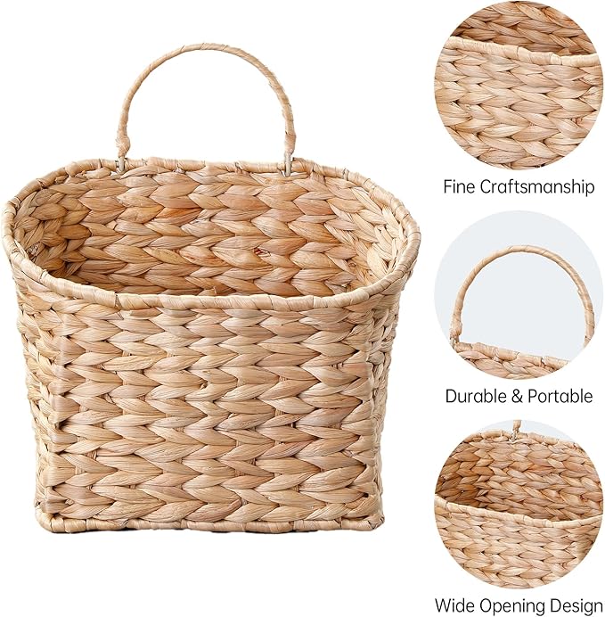 Wicker Hanging Basket, Woven Hanging Wall Basket