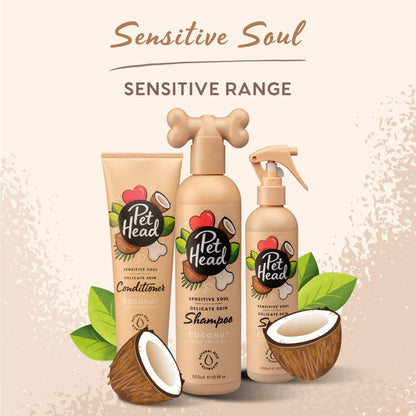 Pet Head Sensitive Soul Dog Shampoo | Coconut Scent | Shampoo for Dogs with Sensitive Skin | Professional Grooming | Vegan | Gentle Formula for Puppies | 300ml