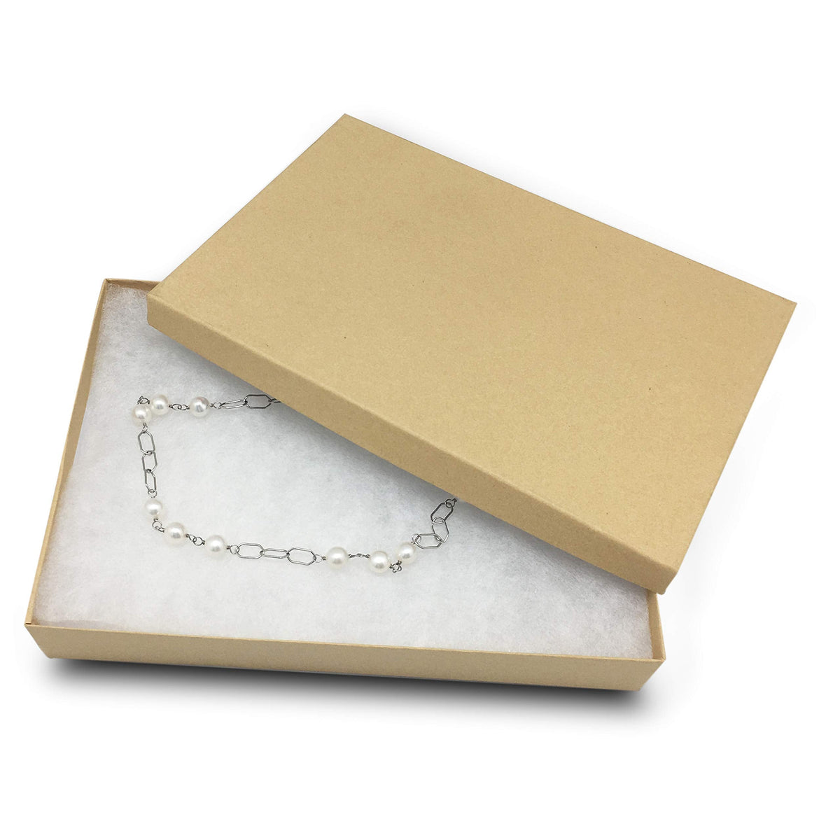 TheDisplayGuys - 25-Pack #53 Cotton Filled Cardboard Paper Jewelry Boxes Gift Case - Kraft Brown (5.4" x 3.9" x 1.0") - for Shipping or Storage