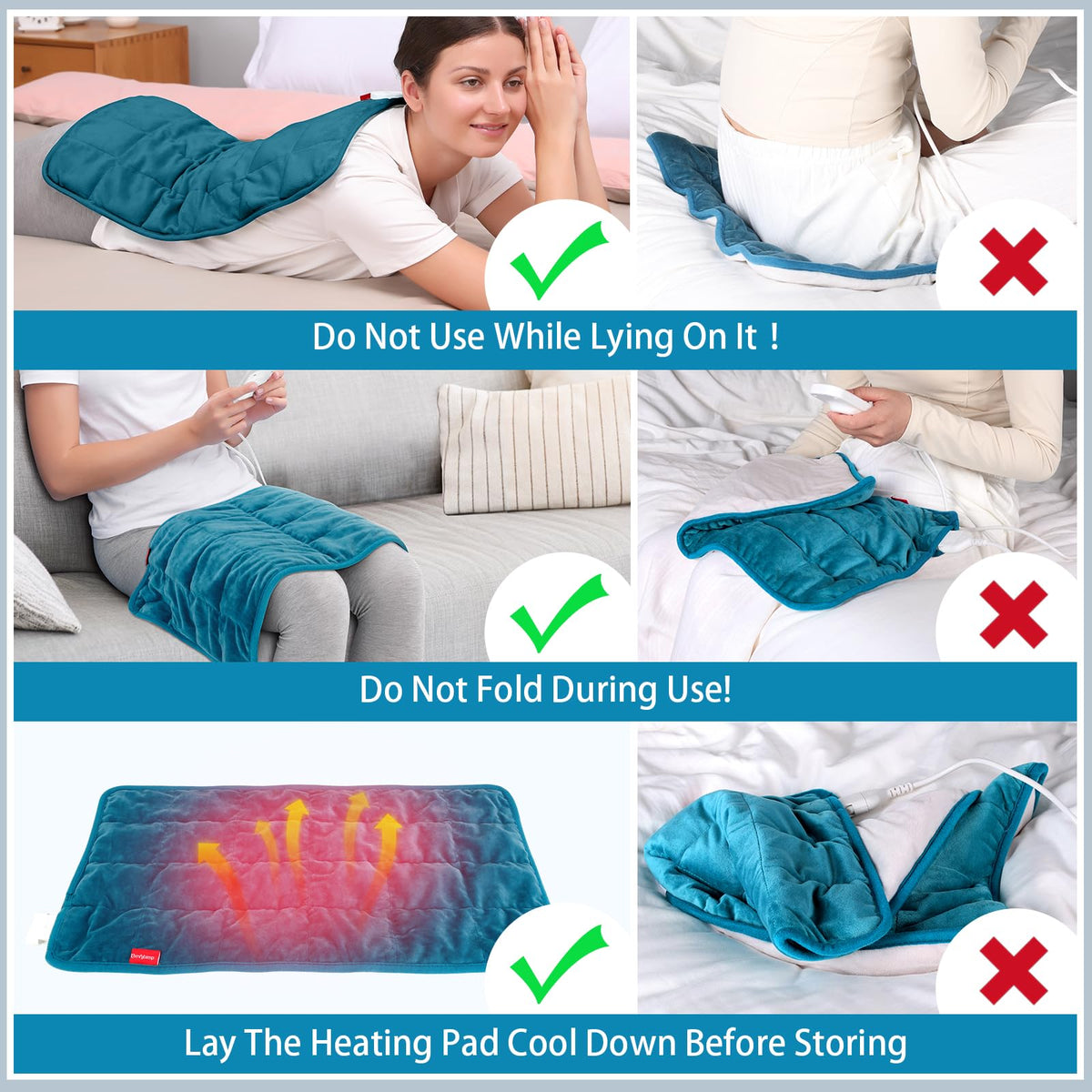 Comfytemp Weighted Heating Pad for Back & Cramps, Father's Day Gifts, Birthday Gifts for Mom Dad Women Men, 2.2lb Electric Neck Shoulder Heat Pad for Pain Relief, FSA HSA Eligible, 2H Auto-Off, 12x24