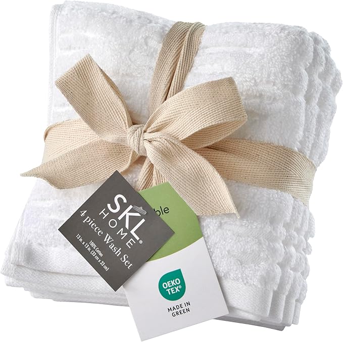 SKL Home CloudSoft Cotton Luxury 4-Piece Washcloth Set