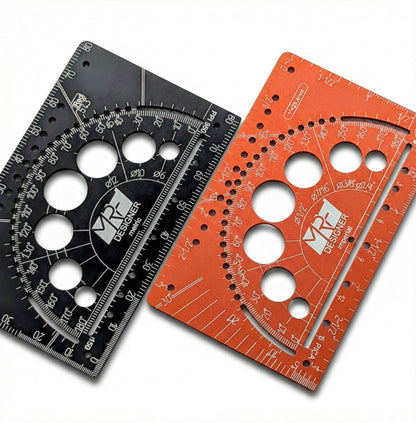 MRF Card Multitools Designer – 15-in-1 Credit Card Multitool Ruler – Aluminium Wallet Multitool Card for Architects, Engineers & Designers – Pocket Multi Tool, Dual Scale, TSA Approved