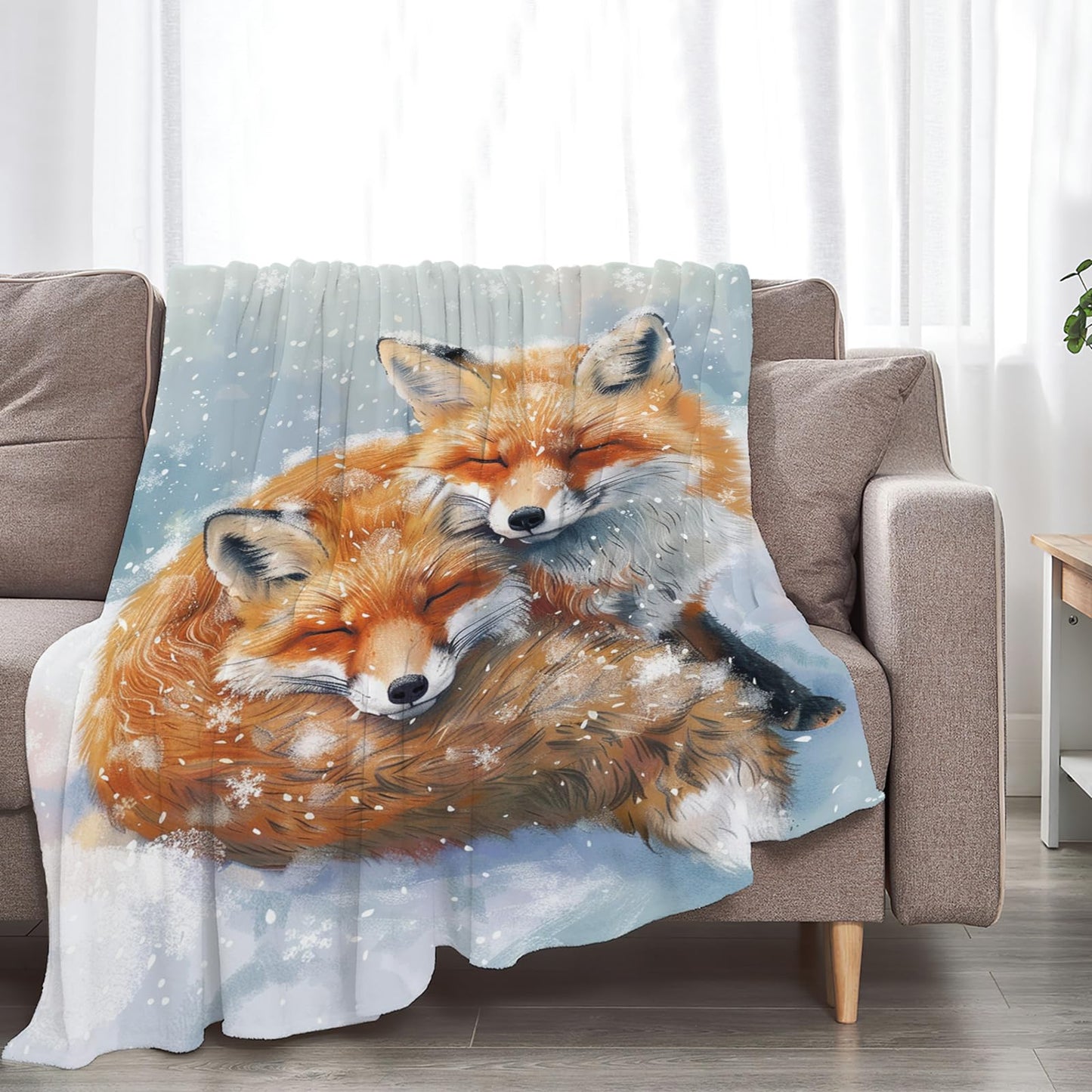 Tijuboni Fox Throw Blanket Fox Gifts for Girls Boys Women Men Kids Adults Soft Flannel Fleece Blanket for Couch Sofa Bed Home Decor 40"x50"
