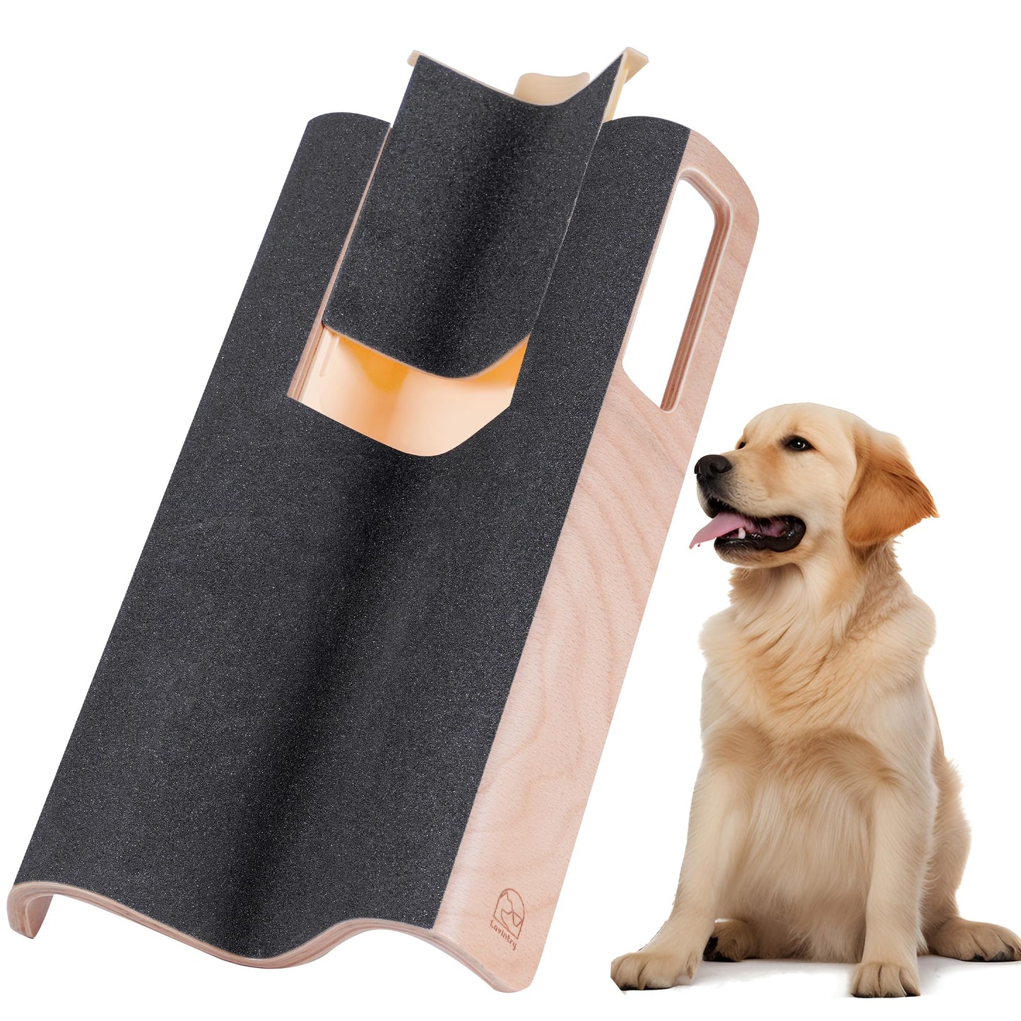LovIntry M-Shaped Dog Scratch Pad for Nails with Treat Box, Dog Nail File Toy for Large Dogs, Shorten Dog’s Side Nail Easier (with Treat Box, L)