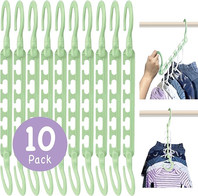 Wonder Hanger Max 10-Pack Space Saving Hangers, Reinforced Hooks Swivels 360°