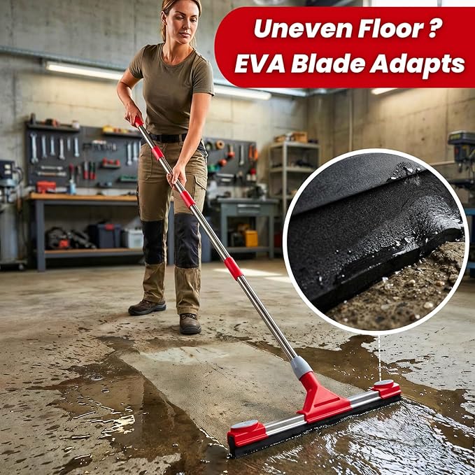 Heavy Duty Floor Squeegee for Concrete Floor – 17.3” EVA Foam Blade