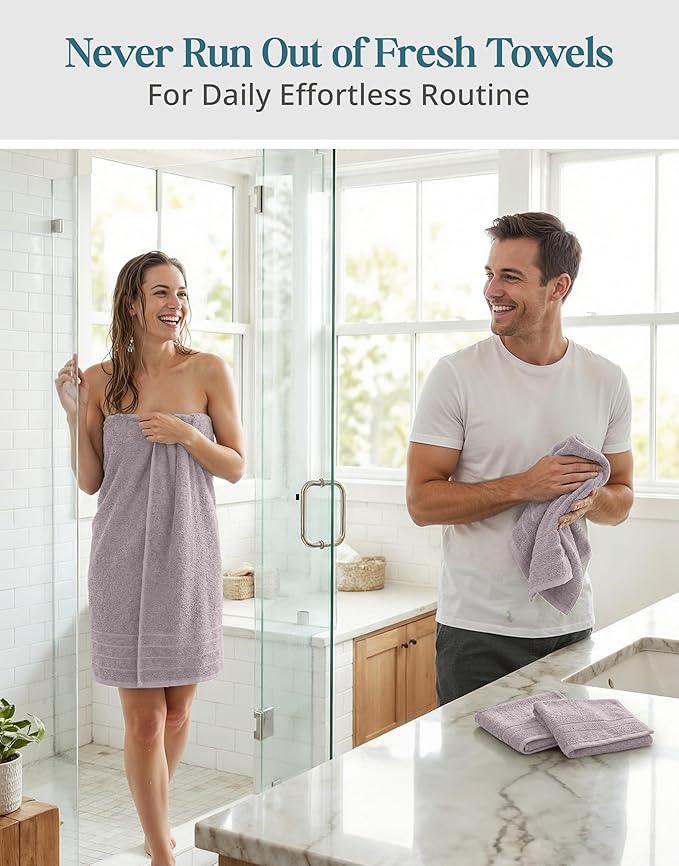 CASA PLATINO 100% Cotton Bath Towel Set 8 Pcs