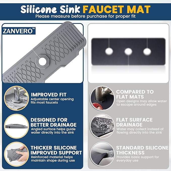 Extra Thick Silicone Faucet Mat