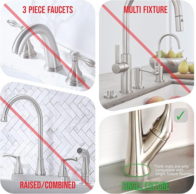 Ternal Original SINKMAT 24in XL Faucet Splash Guard Extra Long Microfiber Sink