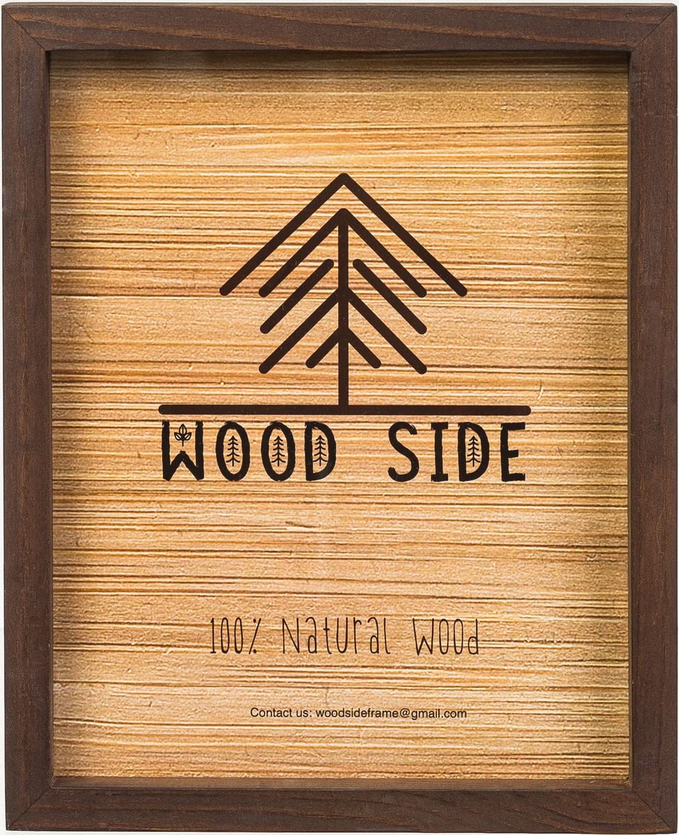 Brown Wooden Picture Frame 12x18 - Natural Rustic Solid Wood Thick Borders, Wall Mounting Poster Photo Frames