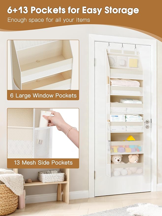 Criusia Over the Door Organizer, 6-Shelf Closet Hanging Storage