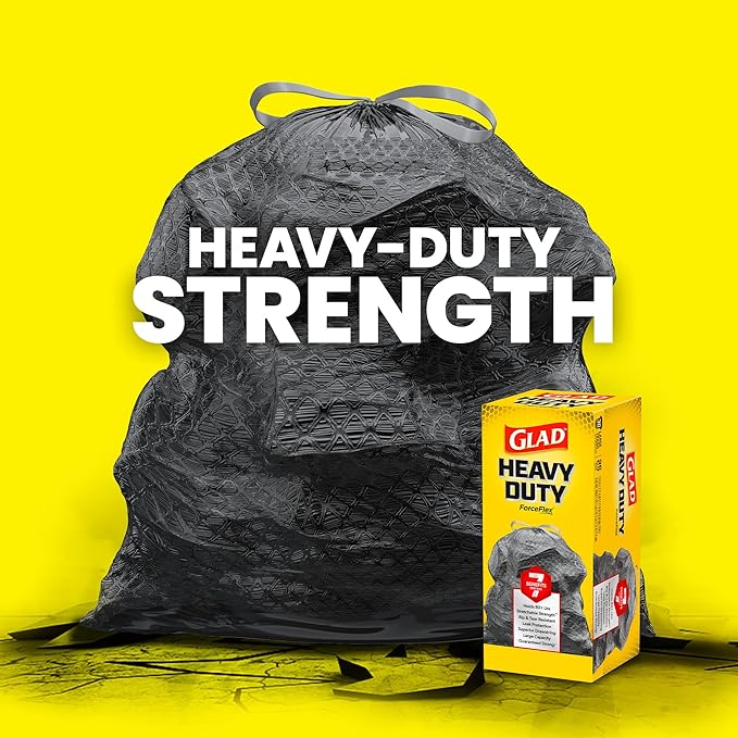 Glad ForceFlex Heavy Duty Large Trash Bags, Hold 80+ lb, 30 Gal, 25 Ct