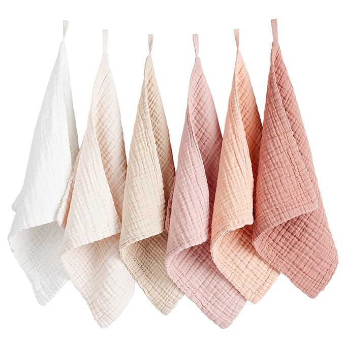 Konssy 6 Pack Face Cloths, Soft Wash Cloth