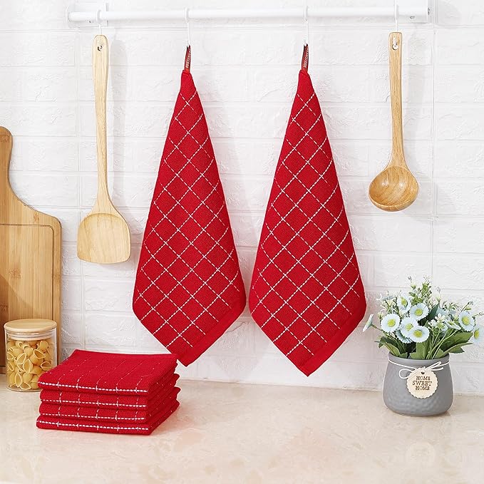 Homaxy 100% Cotton Terry Kitchen Dish Cloths, Ultra Soft and Absorbent Dish