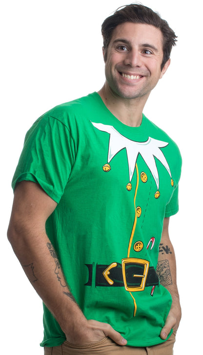 Ann Arbor T-shirt Co. Santa's Elf Costume | Jumbo Print Novelty Christmas Holiday Humor Unisex T-Shirt - Large - Green