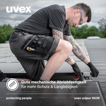 10 pairs of Uvex Unipur 6639 protective work gloves with PU coating against mechanical risks, EN 388