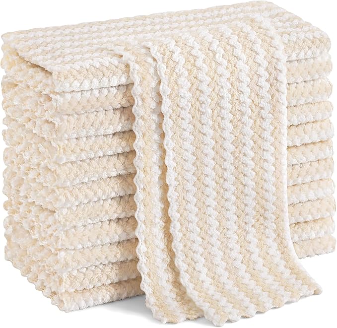 Homaxy 12 Pack Kitchen Dish Cloths, Ultra Soft and Absorbent Dish Towels