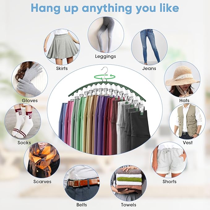 3 Pack Legging Organizer for Closet Hanging, Pants Hangers