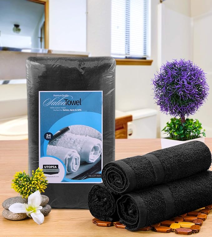Utopia Towels, Salon Towel, Not Bleach Proof, 16 by 27 Inches, Highly Absorbent