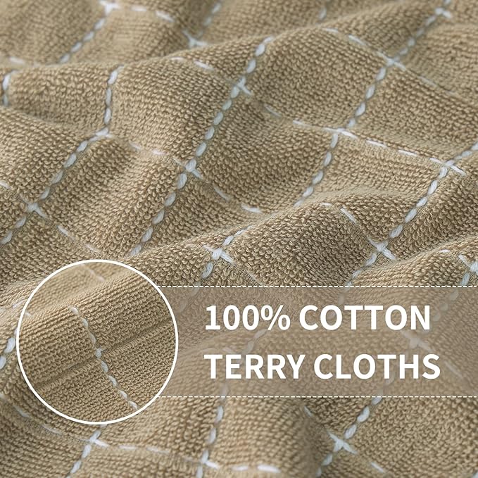 Homaxy 100% Cotton Terry Kitchen Dish Cloths, Ultra Soft and Absorbent Dish