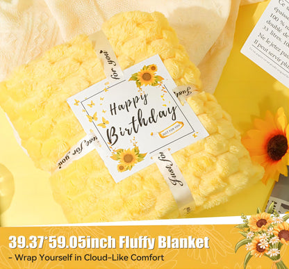 Mother's Day Gifts for Mom, 17pcs Relaxing Spa Gifts Set for Girls, Sisters, Mom, Sunflower Self-Care Package, Sending Sunshine Get Well Gifts for Women, Perfect Basket for Birthday & Mother's Day