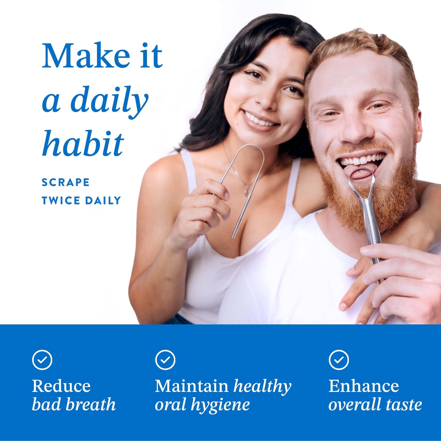 Mouthology Tongue Scraper for Adults (2 Pack), Reduce Bad Breath, Metal Tongue Scraper, Tongue Cleaner, Tongue Scraper, Stainless Steel Tongue Scraper, Tongue Cleaner for Adults, Tongue Scrubber