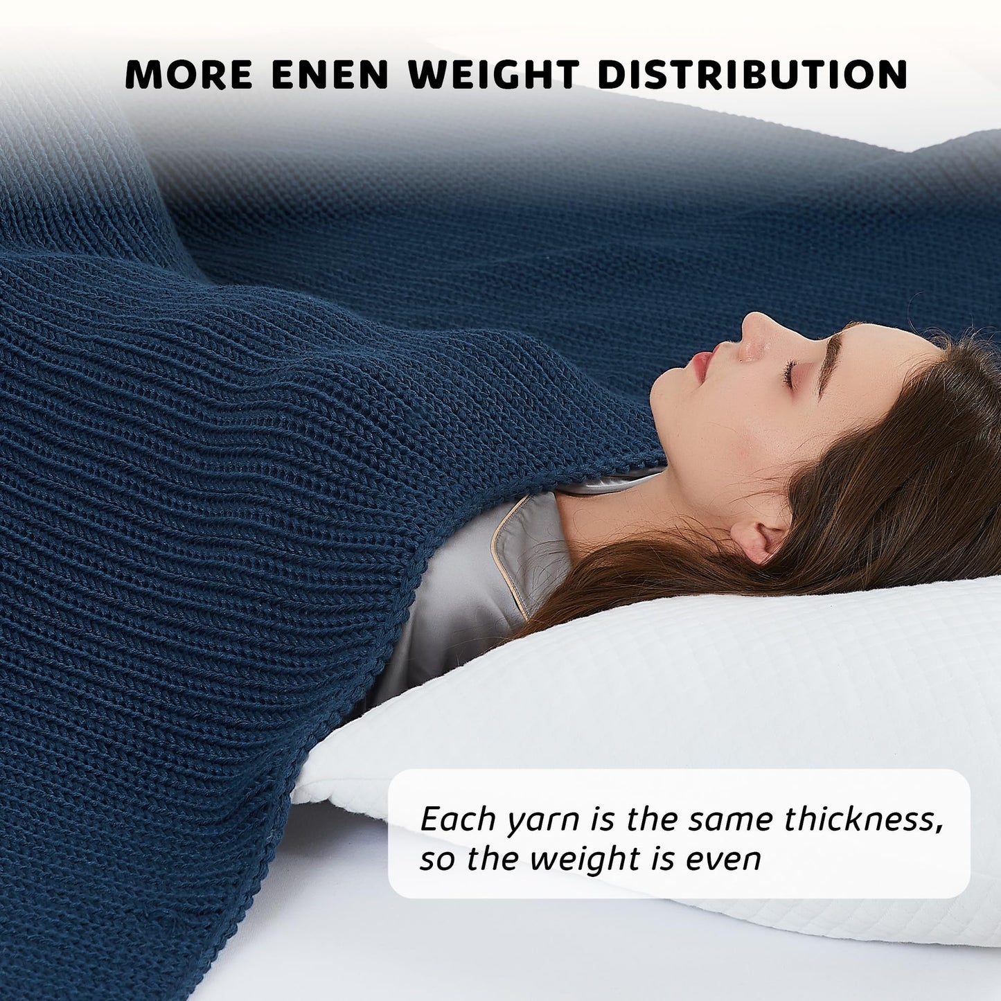 L'AGRATY Knitted Weighted Blanket - 48"x72" 12lbs Cooling Chunky Knit Heavy Blanket for Adults Braided Crochet Throw Thick Cable Yarn Knit Decorative Blanket No Beads Evenly Weighted Machine Washable