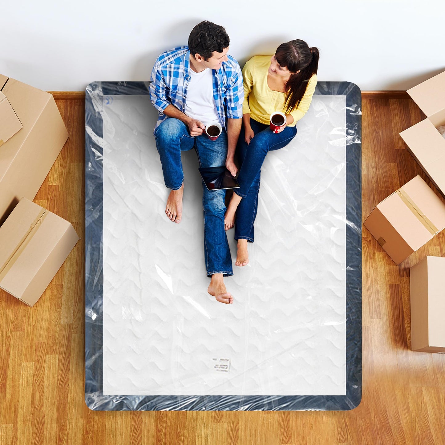 Utopia Home Queen Size Mattress Cover for Moving, 4 Mil Heavy Duty Plastic Mattress Bag for Disposal, Mattress Encasement Fits Mattresses up to 14 Inches, Mattress Bags for Moving