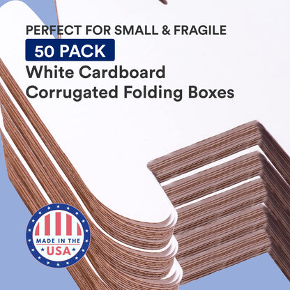 BOX USA Shipping Boxes Small 8"L x 5"W x 3"H, 50-Pack | Corrugated Cardboard Box for Packing, Moving and Storage 853