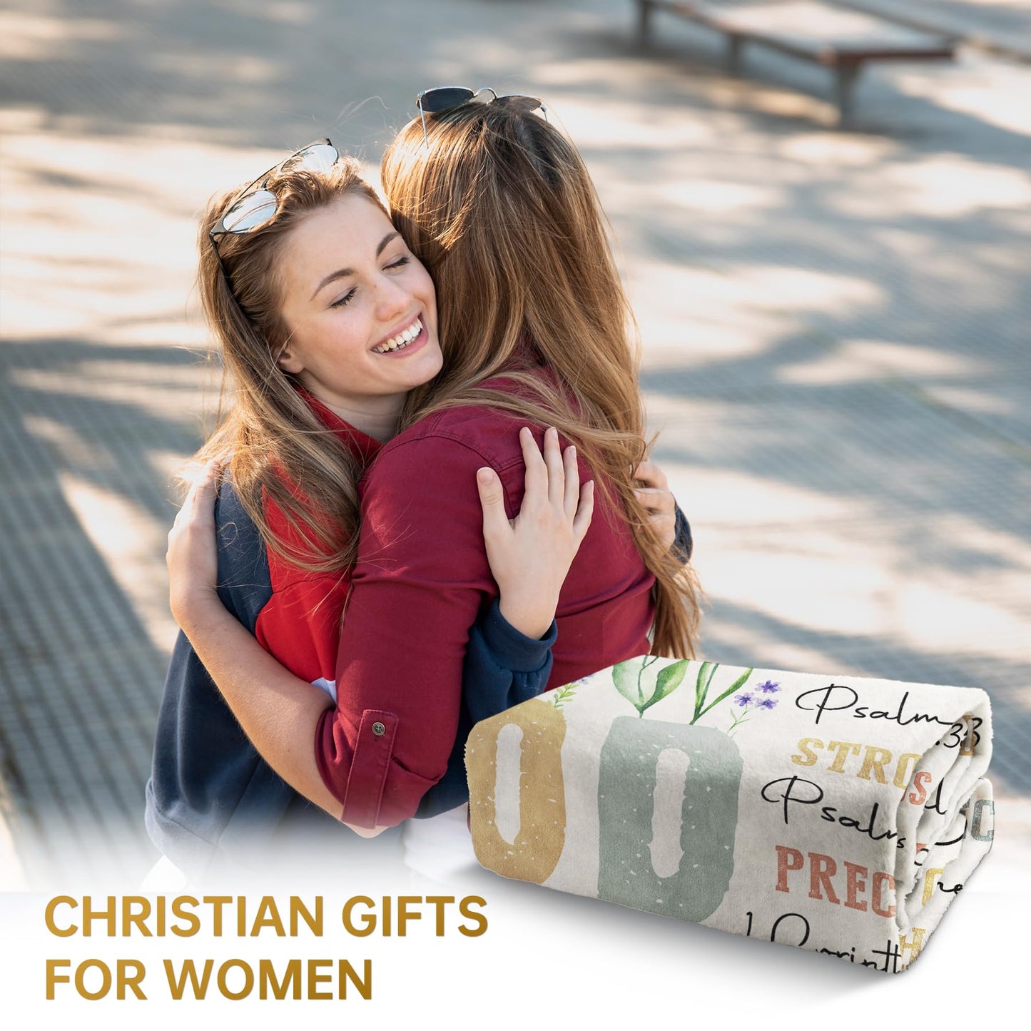 SteadStyle Christian Gifts for Women Birthday - Inspirational Floral Throw, Religious Birthday Gift for Women, Christian Blanket for Mom Sister Friend Girl, Baptism Confirmation Spiritual Gift for Her