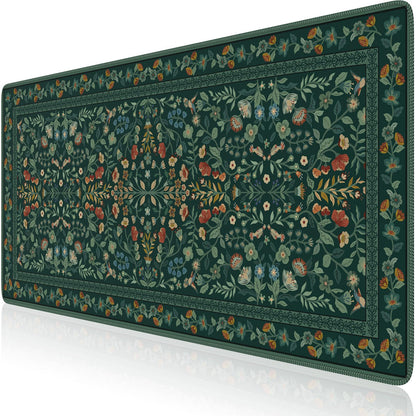 iCasso Desk Mat for Keyboard and Mouse, Large Mouse Pad, Desk Pad Mat, Anti-Slip Big Mousepad with Stitched Edges for Computer Desktop(Deep Green)
