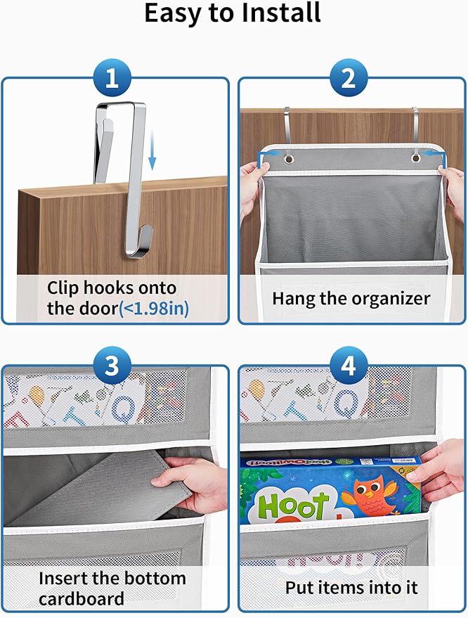 JARLINK 2 Pack Over the Door Organizer Storage, 5 Shelf Hanging Door Organizer