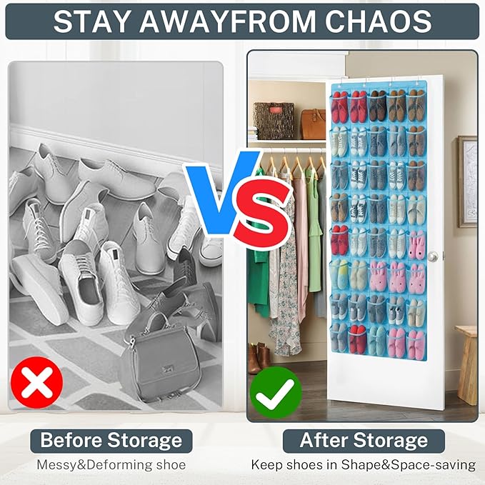 40-Pocket Over the Door Shoe Organizer