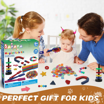 SAYAYA 228 PCS Magnetic Science Kit for Kids - Magnetic Balls, Bingo Wands with Chips, STEM Learning Set Magnet Toys for Classroom, Back to School Supplies, Educational Activities Gift for Boys Girls