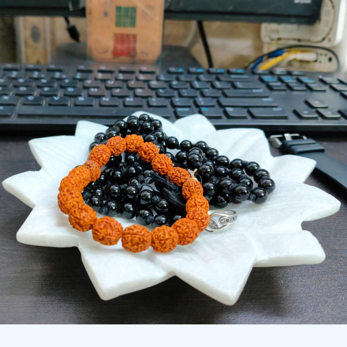 Marble Ruffle Bowl 6 Inch – Handcrafted White Marble Decorative Bowl | Elegant Curved Edge Stone Bowl for Office Desk, Dining Table, Jewelry, Keys & Fruit | Housewarming & Wedding Gift Home Decor