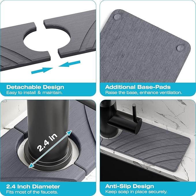 Stone Faucet Mat for Kitchen Sink